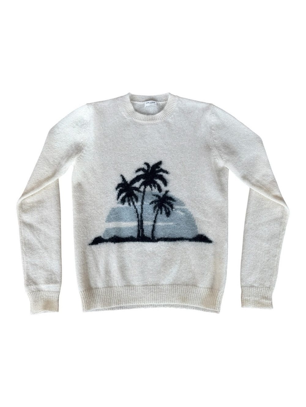 Saint Laurent Palm Tree Sunset Intarsia Mohair Sweater Small